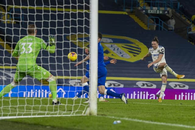 Leeds United's Luke Ayling fires a late shot.  Picture: Tony Johnson