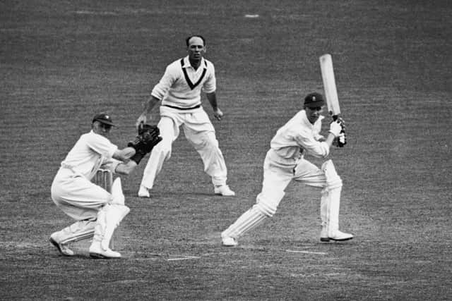 GREATEST: Len Hutton batting against Australia during a Test match at the Oval in August 1938. (Photo by Central Press/Hulton Archive/Getty Images