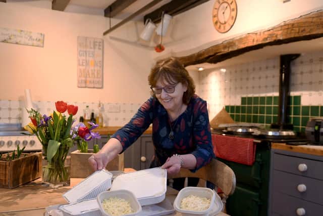 Gil now cooks takeaway meals from her farmhouse kitchen