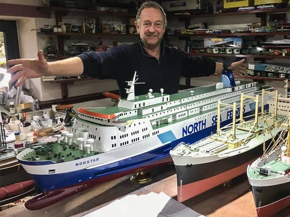 Carl Barlow, 57, has been working on the laborious project to create a 6ft model of the MV Norstar for the last three years