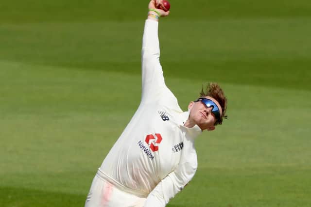 England bowler Dom Bess. Photo: Mike Hewitt/NMC Pool/PA Wire.