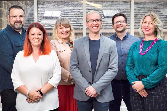 Pictured: Newport Land and Law senior team (from left to right):  Clive Newport (operations director), Emily Coburn-Hall (office manager), Anna Newport (solicitor director), Alistair Mason (non-executive Director), Chris Walton (consultant solicitor), Ellen Wood (practice director).