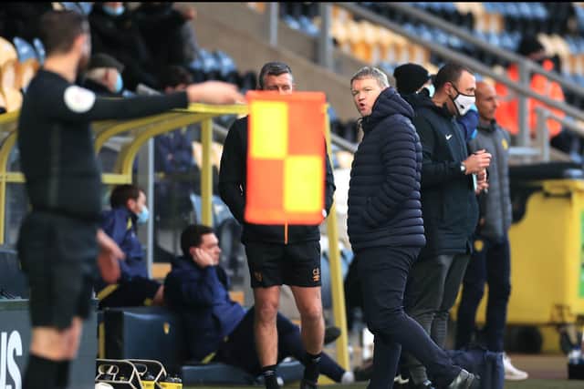 Hull City manager Grant McCann shows his frustration at the Pirelli Stadium on Saturday. Picture: Mike Egerton/PA
