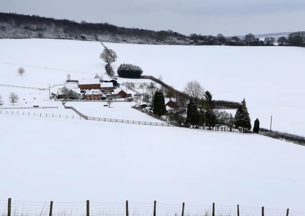A snow covered farm near Ashford in Kent, as concerns grow for the future of the agriculture sector. Picture: Gareth Fuller/PA Wire