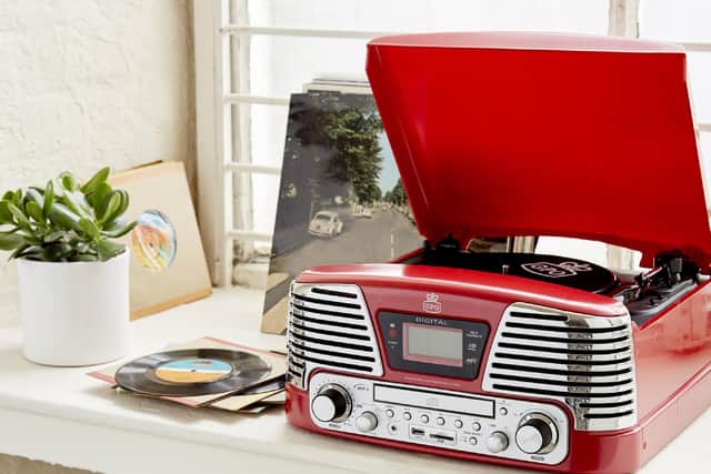 Nicky loves her record player. This one is by GPO