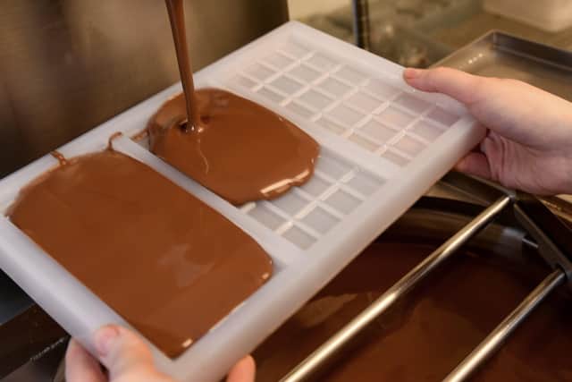 Chocolate  bars being made at Choc Affair  in York