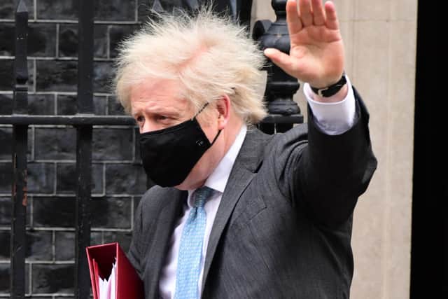 A bullish - and wind-swept - Boris Johnson before Prime Minister's Questions.