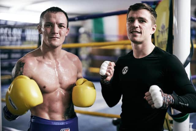 Sparring partners - Reece Mould and Josh Warrington ahead of their fights on Saturday (Picture: Mark Robinson)