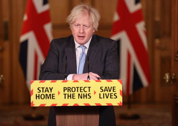 Boris Johnson at this week's Downing Street press conference.