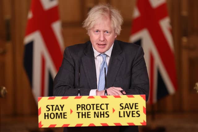 Boris Johnson at the Downing Street conference