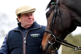 Trainer Nicky Henderson with dual Queen Mother Champion Chase hero Altior.