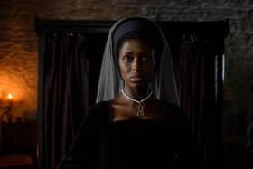 Jodie Turner-Smith as the eponymous role in upcoming Channel 5 production, Anne Boleyn. Photo Credit: Parisa Taghizadeh/Channel 5