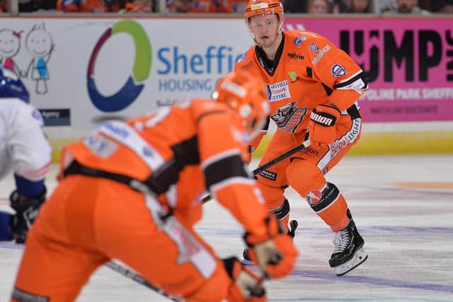 HELLO, AGAIN: Defenceman Davey Phillips is one of a number of former Sheffield Steelers' team-mates to be lining up alongside O'Connor for the Steeldogs in the Spring Cup. Picture courtesy of Dean Woolley.