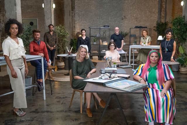 Siobhan, front, with other contesants on the BBC2's Interior Design Masters