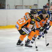 GOOD OLD DAYS: Jonathan Phillips and Jason Hewitt, in action for Sheffield Steelers against Dundee Stars in November 2013. Picture courtesy of Dean Woolley.