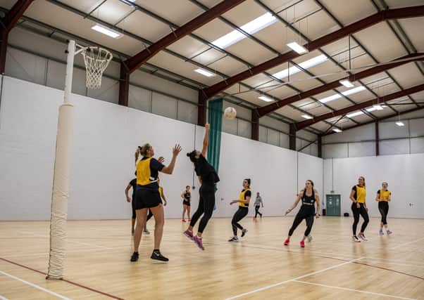 UP FOR IT: Leeds Rhinos netball prepare for opening night at one of their recent training sessions at the YMCA sports complex in Lawnswood. Picture: Tony Johnson