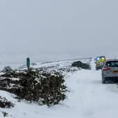 The nurse's car was escorted off snow-covered Glaisdale Rigg