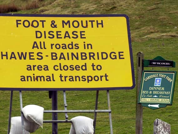 There were outbreaks of foot-and-mouth on 133 North Yorkshire farms in 2001, but many more saw losses of stock after exclusion zones were set up requiring mandatory culls for animals within range of confirmed cases.