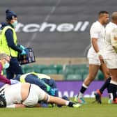 Agony: England's Jack Willis is treated for injury. Picture: David Davies/PA