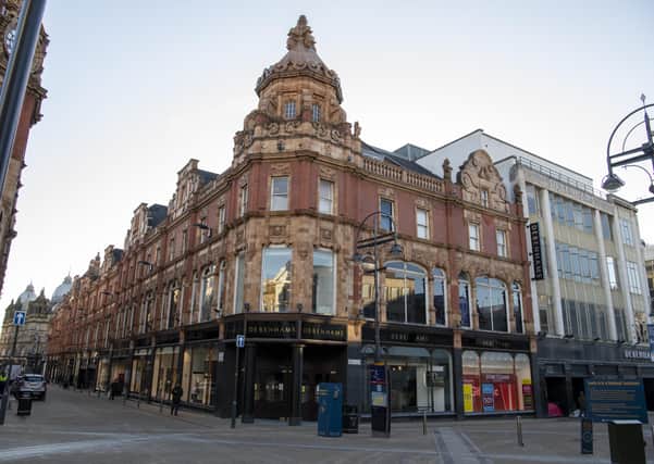 The landmark Debenhams store in Leeds city centre.
