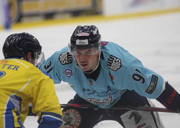 BACK IN THE GAME: Nathan Salem returned to action for Sheffield Steeldogs almost a year on since his last appearance for them. Picture courtesy of Cerys Molloy.