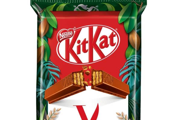 Arriving in the UK later this year, KitKat V features smooth chocolate blended with plant-based ingredients.