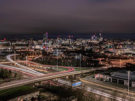 A night view over Leeds city centre