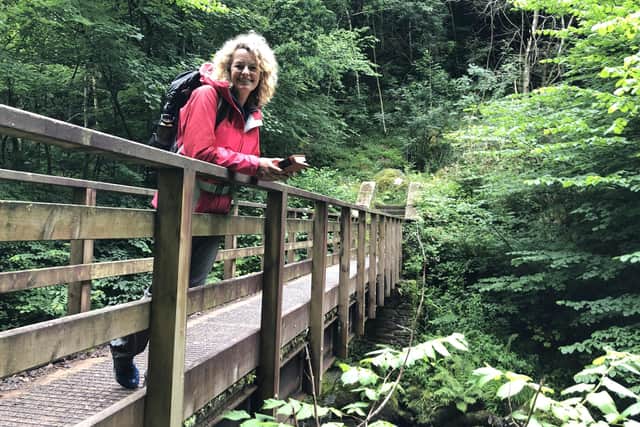 Kate Humble walking the South West Coast Path. Picture PA Photo/Channel 5.
