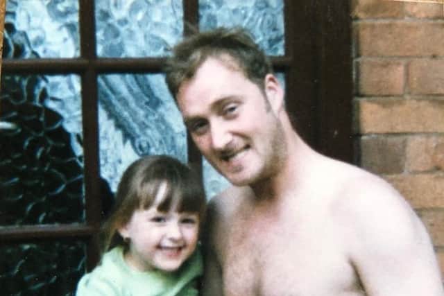 Dehenna Davison and her father Dominic, who was just 35 when he was killed outside The Bassett in 2007. Pic supplied by Dehenna Davison