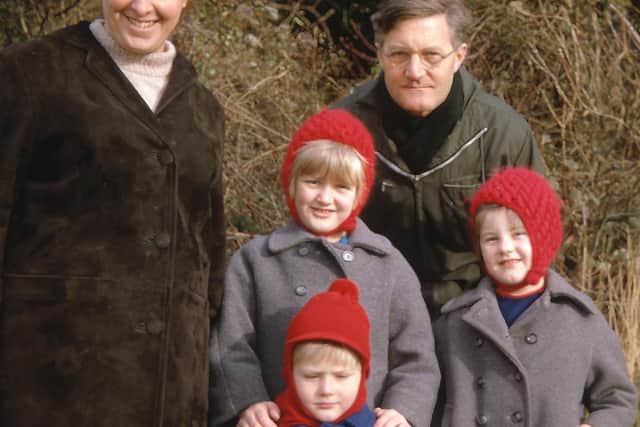 Prof. Waterson in the late 1960s with his wife Ellen and their children, Sarah, Nick and Jo.
