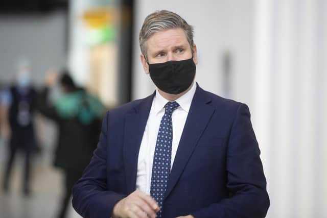 Labour leader Sir Keir Starmer during a visit to Terminal 2 at Heathrow Airport, London, to see the COVID-19 response. Photo: PA