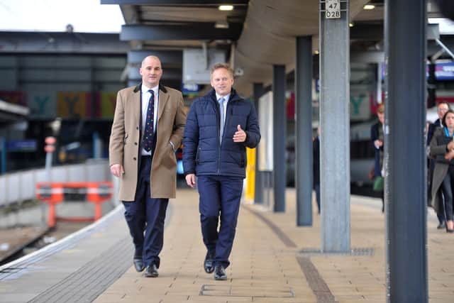 This was Transport Secretary grant Shapps and Jake Berry, the then nortthern Powerhouse Minister, arriving in Leeds in January 2020.