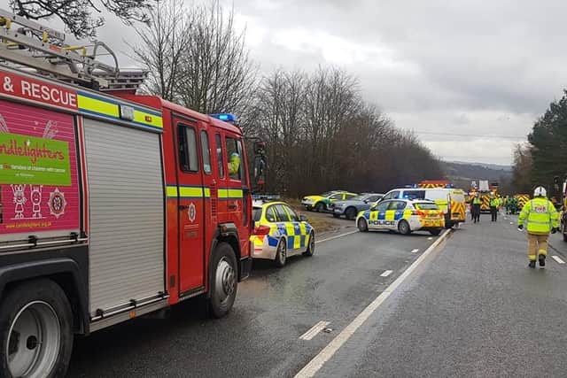 A man and woman driving in separate cars have been sadly pronounced dead at the scene of a major multi-vehicle crash on the A65 this morning, as police launch an appeal for witnesses.