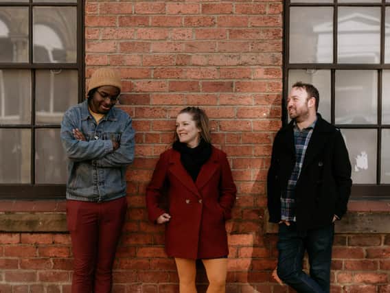 Poets Kayo Chingonyi, Joe Kriss and Rachel Bower who are taking part in Sheffield Libraries' Digesting History event. (Smart Banda)