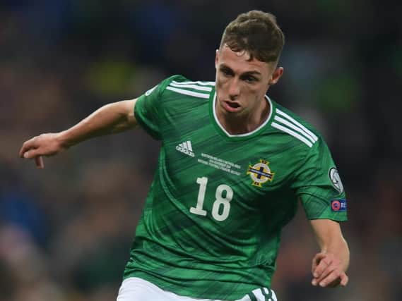 Hull City winger Gavin Whyte in action for Northern Ireland. Pictures: Getty Images