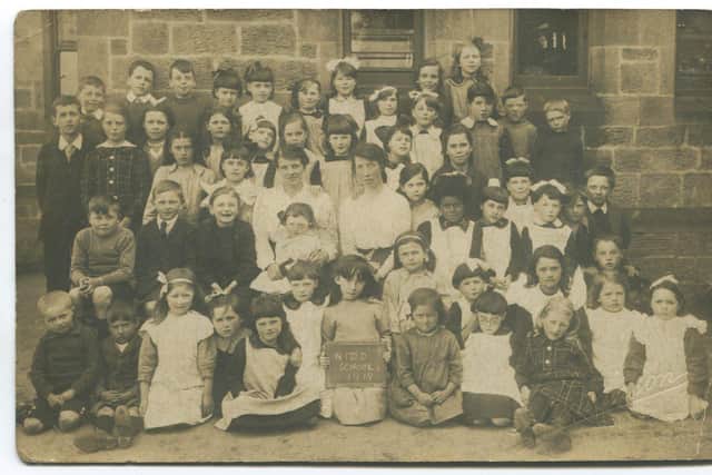 Laureen aged 8 at Nidd School in 1919. She is on the third row up. There are more pictures on AfricansinYorkshireProject.com.