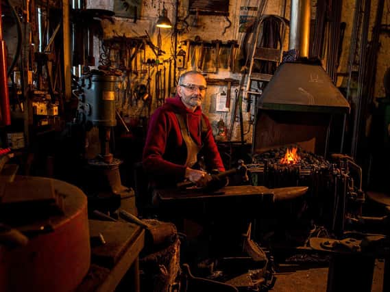 David Stephenson in his workshop on the North Yorkshire Moors. (Bruce Rollinson).