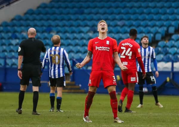 Birmingham City's Kristian Pedersen celebrates his teams 0-1 win against Sheffield Wednesday. Picture: PA