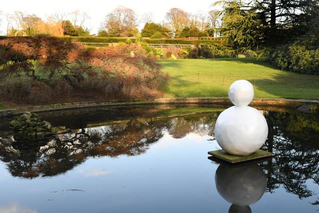 Gary Hume’s Snowman, Two Balls Twinkle White in YSP's grounds. (Gary Longbottom).