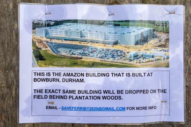 Residents are concerned that exactly the same-size facility as the Amazon building in Bowburn will be put on the site at North Ferriby