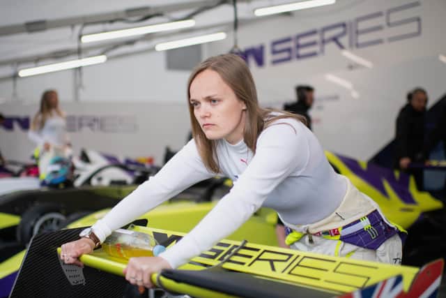Yorkshire driver Sarah Moore during a training session prior to the first race of the W Series at Hockenheimring on May 03, 2019  (Photo by Matthias Hangst/Getty Images)