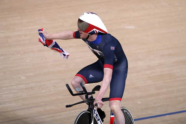 Great Britain's Ed Clancy following victory in the men's team pursuit final in Rio. Picture: David Davies/PA