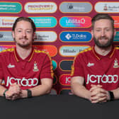 Staying on: Bradford City's Conor Sellars, left, and Mark Trueman have been appointed permanent joint-managers at the club. Picture: Thomas Gadd