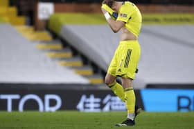Dejected: Sheffield United goalkeeper Aaron Ramsdale. Pictures: PA