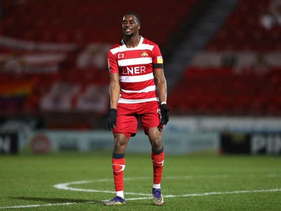 INJURY: Doncaster Rovers centre-forward Fejiri Okenabirhie is expected back at Bloomfield Road