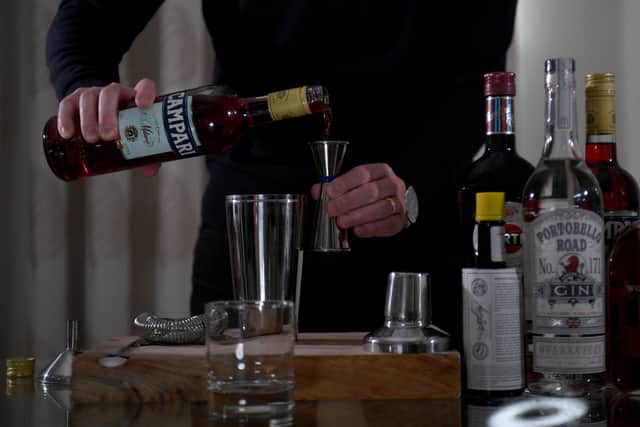 Charlie Bolton's cocktails are made in the dining room of his home in Chapel Allerton.Picture by Simon Hulme