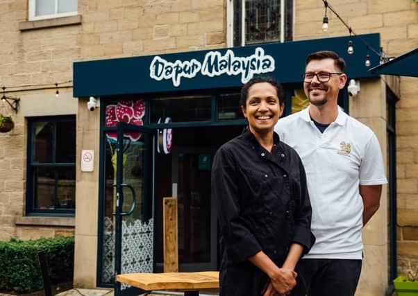 Valerie Kolat with her husband Neil outside their Malaysian restaurant in Chapel Allerton Picture: Chapter 81 Ben Bentley.