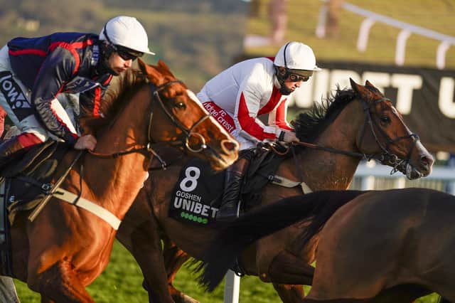 Goshen is on course for next month's Champion Hurdle, says trainer Gary Moore.