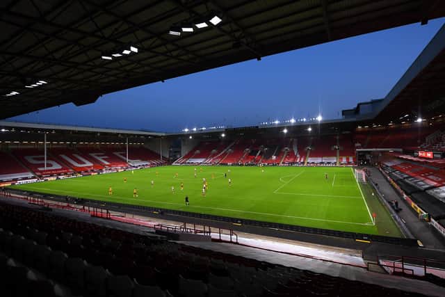 QUIET: A view of play from the empty stands during a Premier League match at Bramall Lane earlier this seasonn. PA Photo. Picture: Laurence Griffiths/PA.