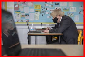 Boris Johnson during a visit to a South London school earlier this week.